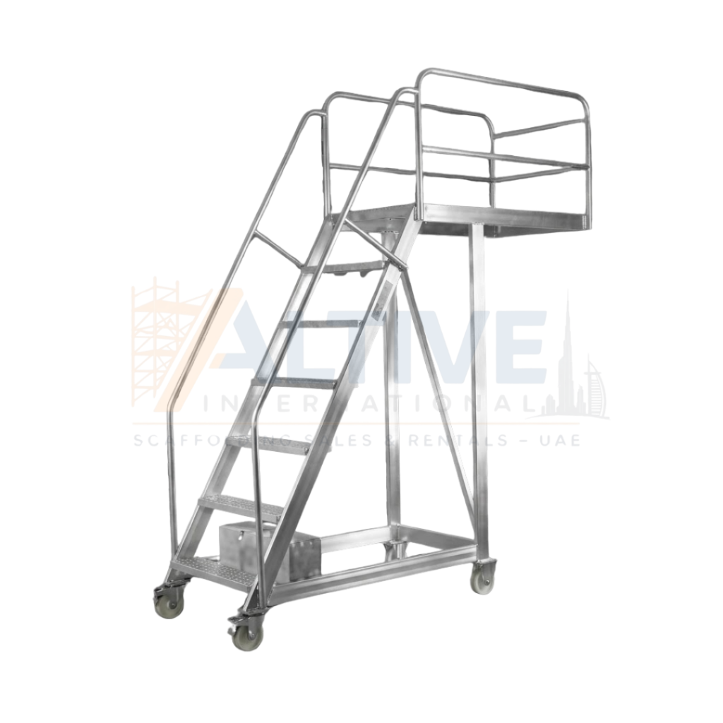 aluminium cantilever staircase ladder providing extended reach over obstacles in UAE