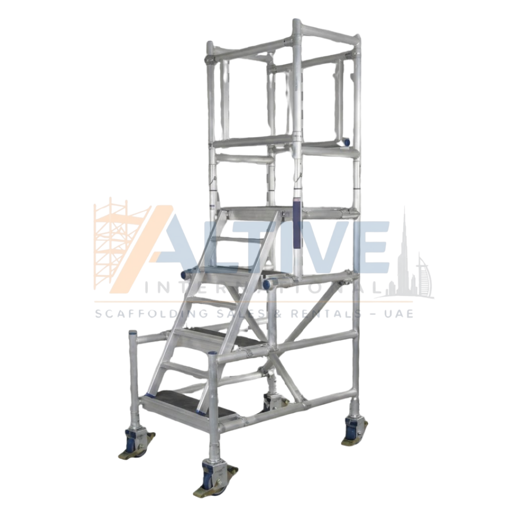aluminium podium scaffolding platform used for safe low height work in UAE