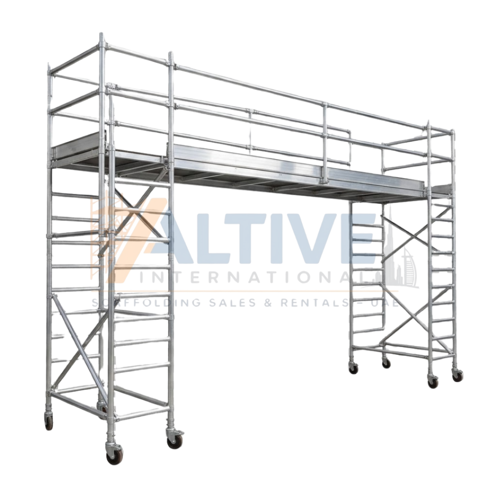 bridge tower aluminium scaffolding used to span over obstacles and provide access in UAE