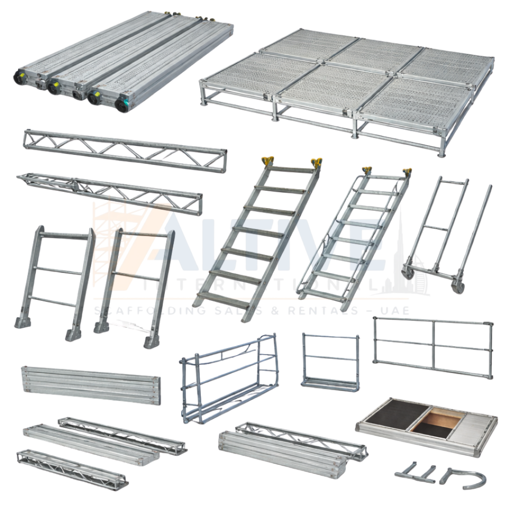 scaffolding decking system providing stable working platform on UAE construction site