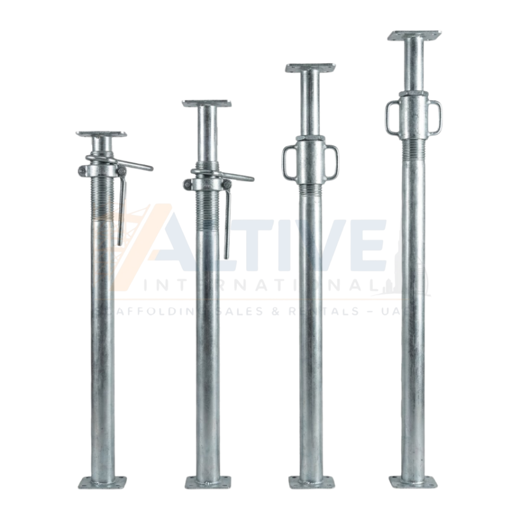 scaffolding telescopic props providing adjustable vertical support on UAE construction site
